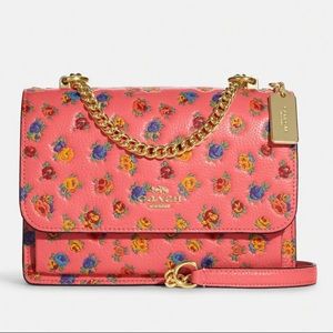 AUTHENTIC COACH Leather Klare Crossbody Mini Vintage Roses Pink Lemonade